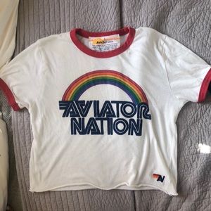 Aviator Nation Rainbow logo tee